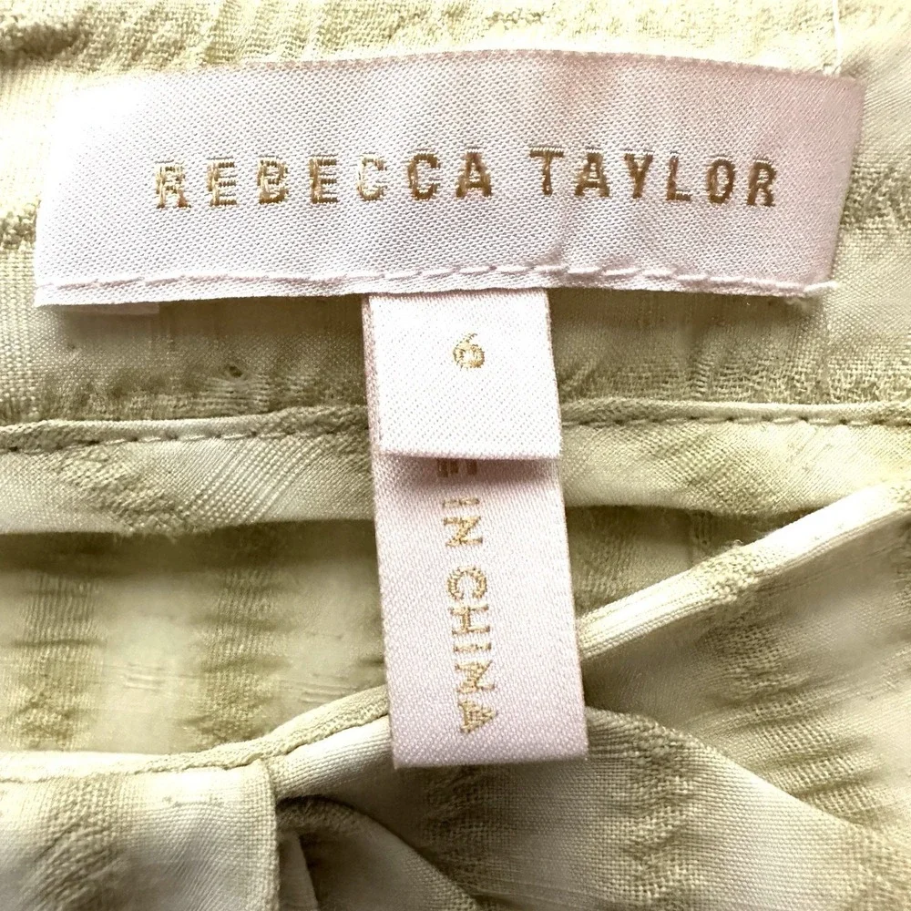 Rebecca‎ Taylor Sz 6 Faux Wrap Lightweight Skirt Dark And Light Green